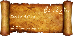Csete Éva névjegykártya